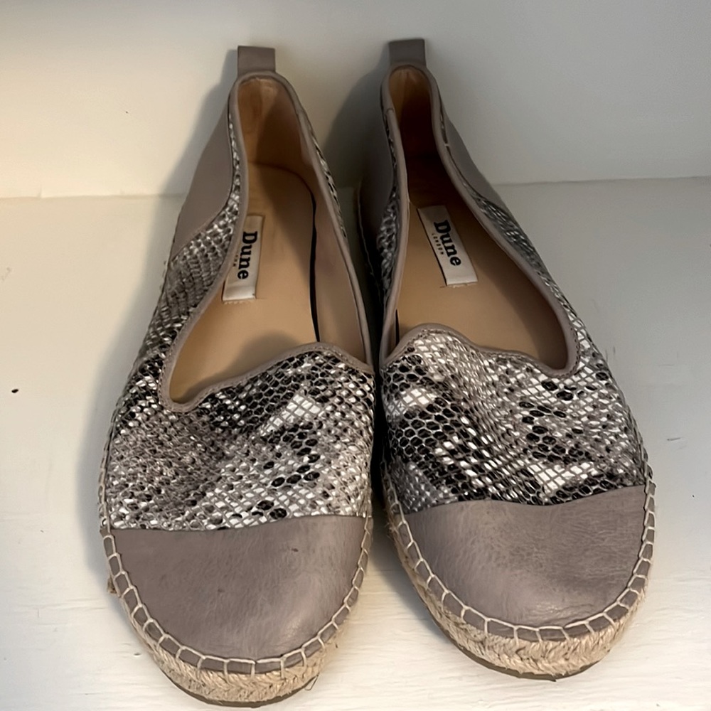 DUNE London espadrille flats real leather